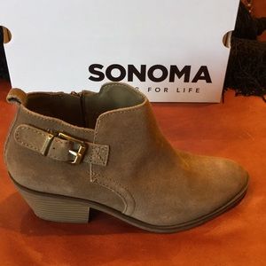 Sonoma Taupe Suede Ankle Bootie
